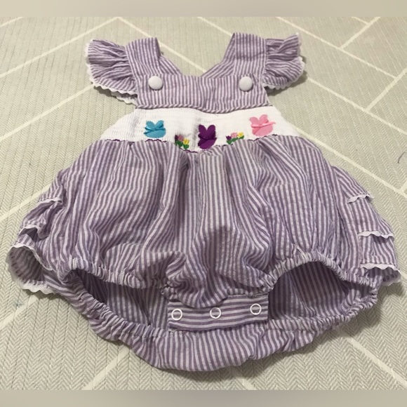 LIL CACTUS purple striped bunble girl's size 12-18M - Picture 3 of 9